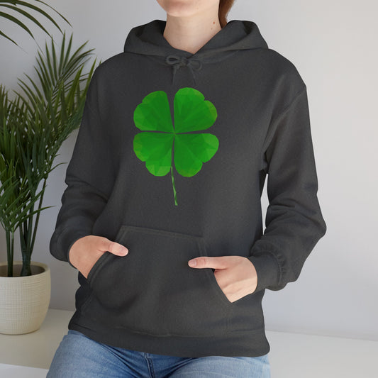 St. Patrick's Day Clover Hoodie, Unisex Lucky Sweatshirt, Eco-Friendly Hoodie, Holiday Gift, Comfort Wear, Shamrock Apparel