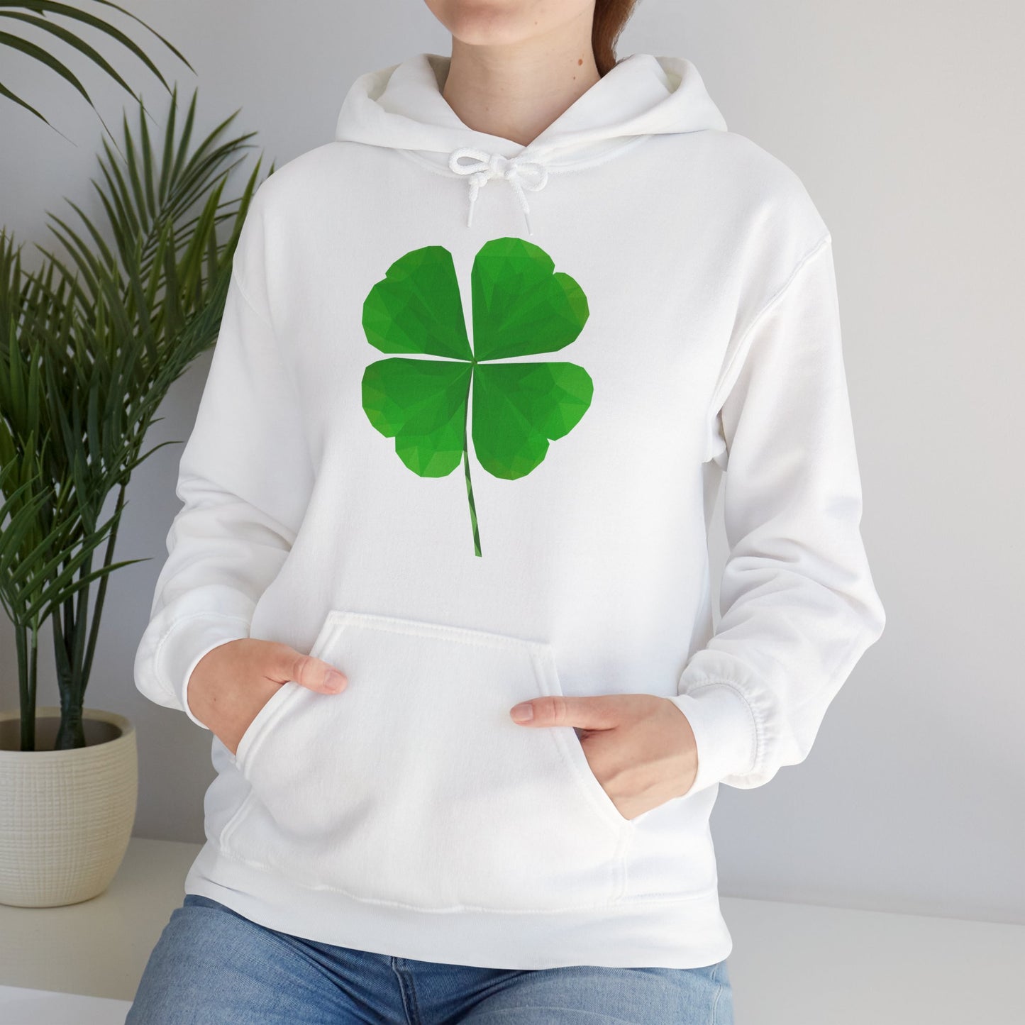St. Patrick's Day Clover Hoodie, Unisex Lucky Sweatshirt, Eco-Friendly Hoodie, Holiday Gift, Comfort Wear, Shamrock Apparel