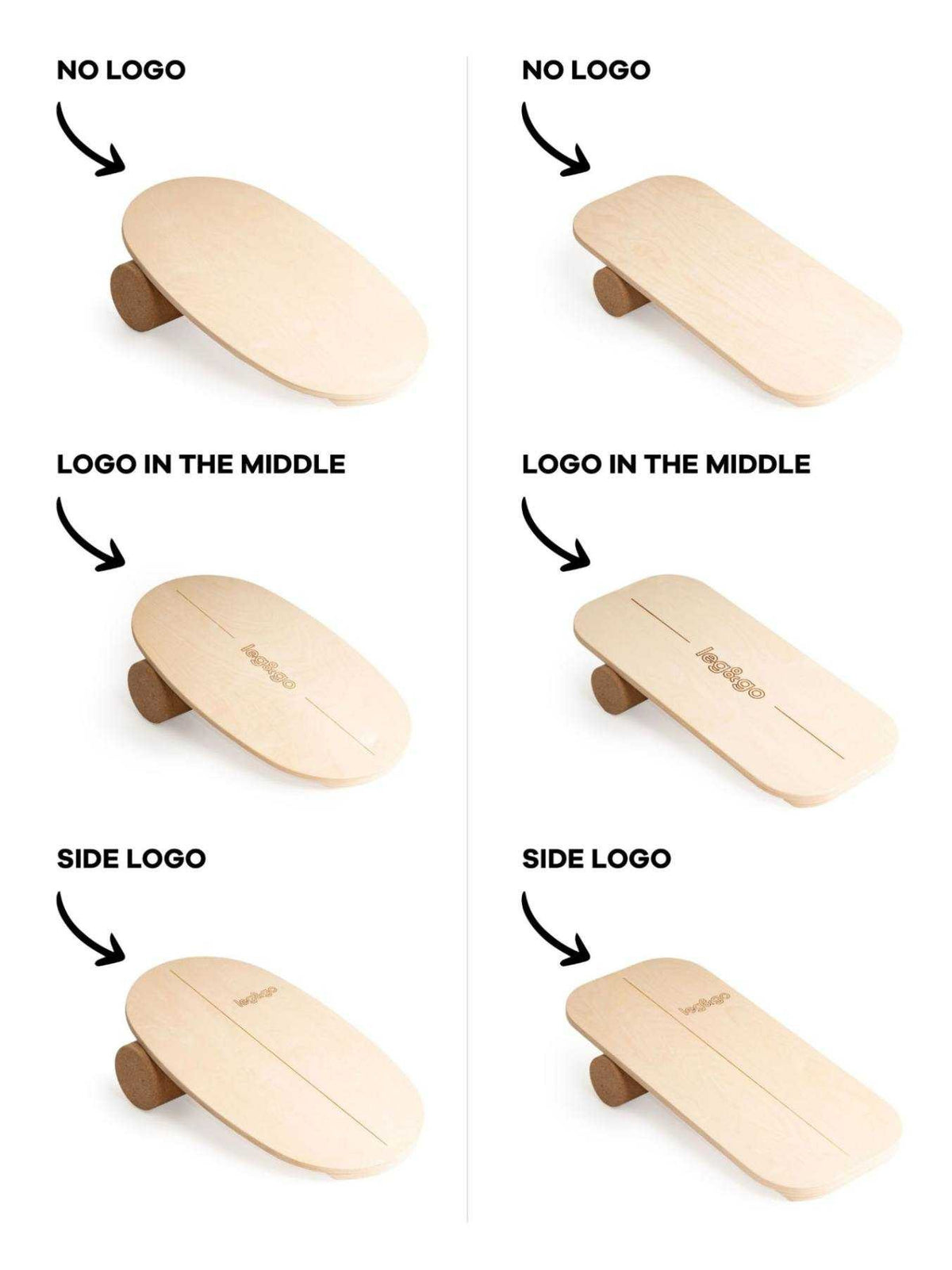 Round Balance Board With Exercise Roll - Side Logo
