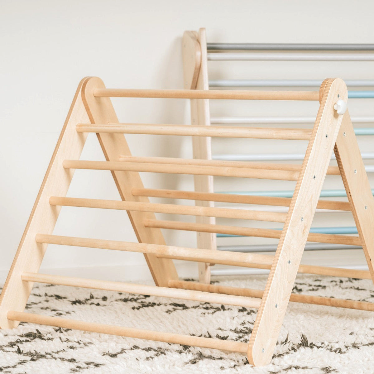Pikler Triangle Climber with Swedish Wall Add-On (Ages 6m–7y)