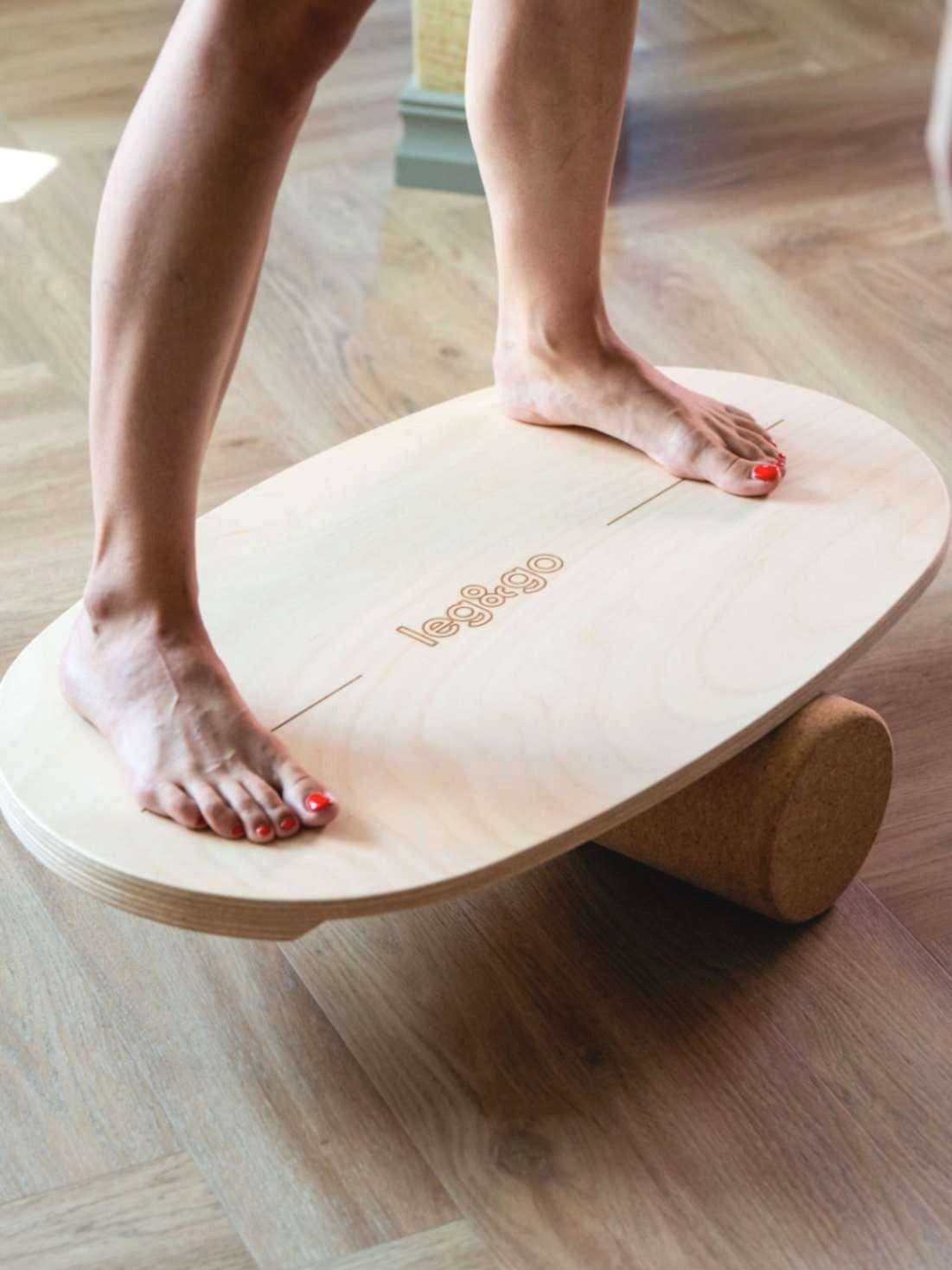 Round Balance Board With Exercise Roll - Centered Logo