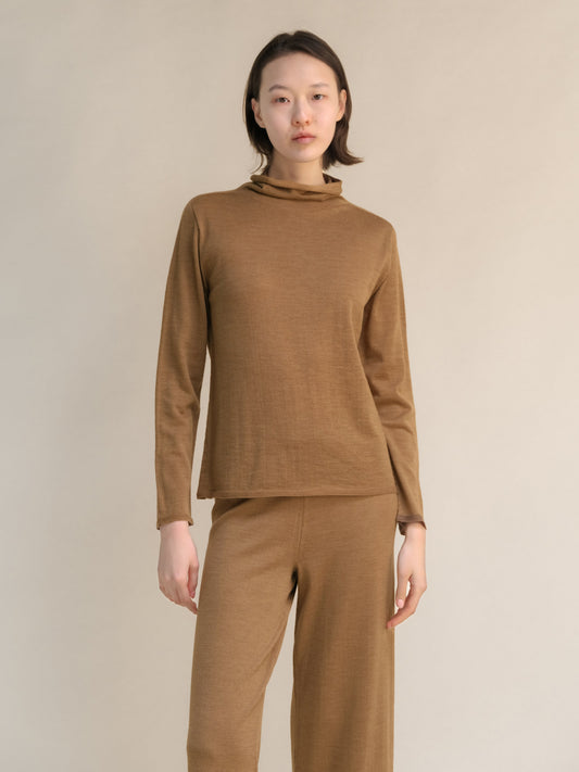 Extra Fine Merino Wool Relaxed Turtleneck (3D-Knit)-0