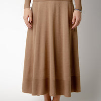 Extra Fine Merino Wool A-Line Skirt (3D-Knit)-10