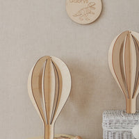 3D Wooden Ceiling Decoration - Set of 3 Hot Air Baloons