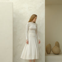 Extra Fine Merino Wool A-Line Skirt (3D-Knit)-8