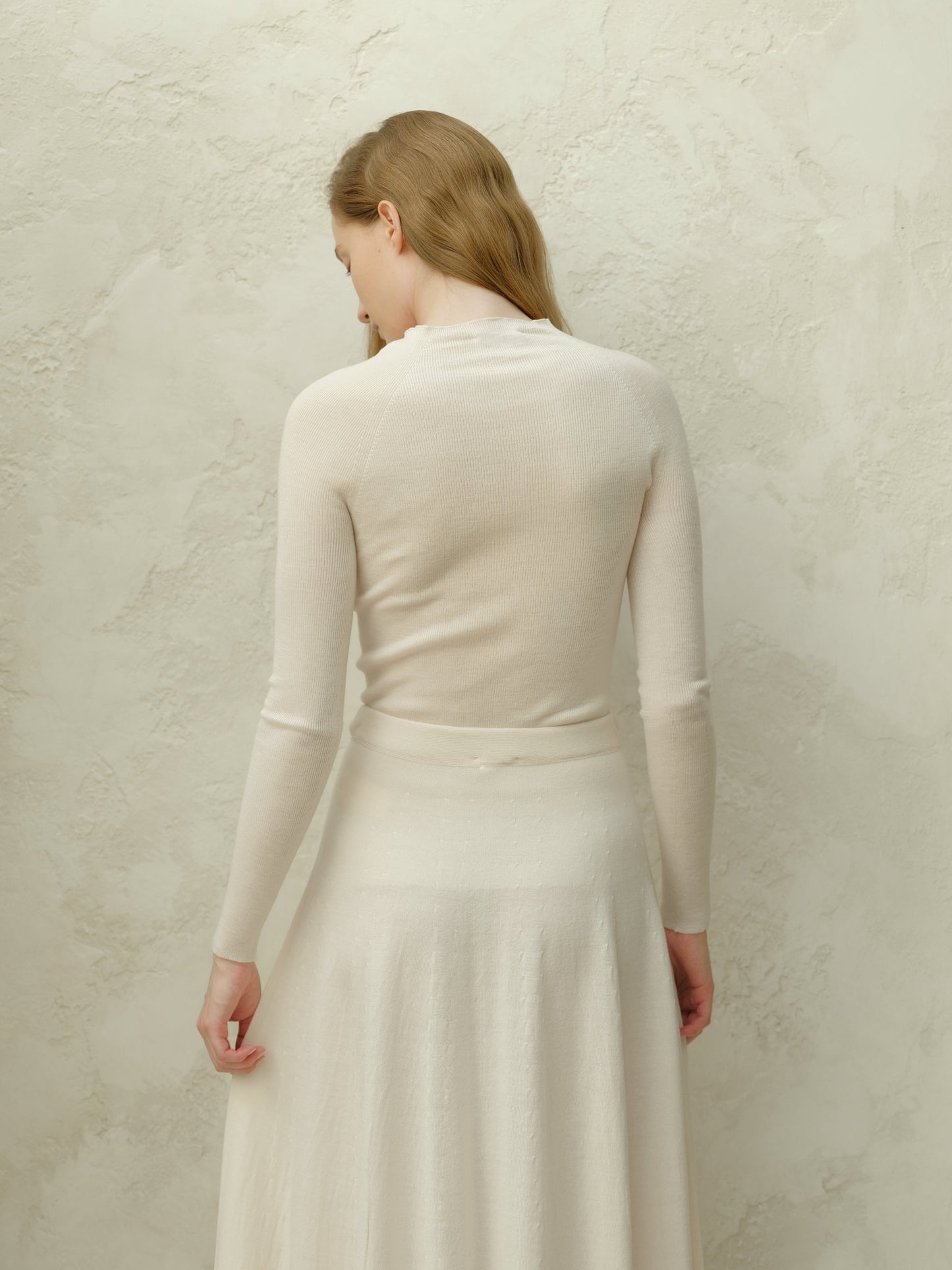 Extra Fine Merino Wool Ribbed 3D-Knit Crewneck Sweater