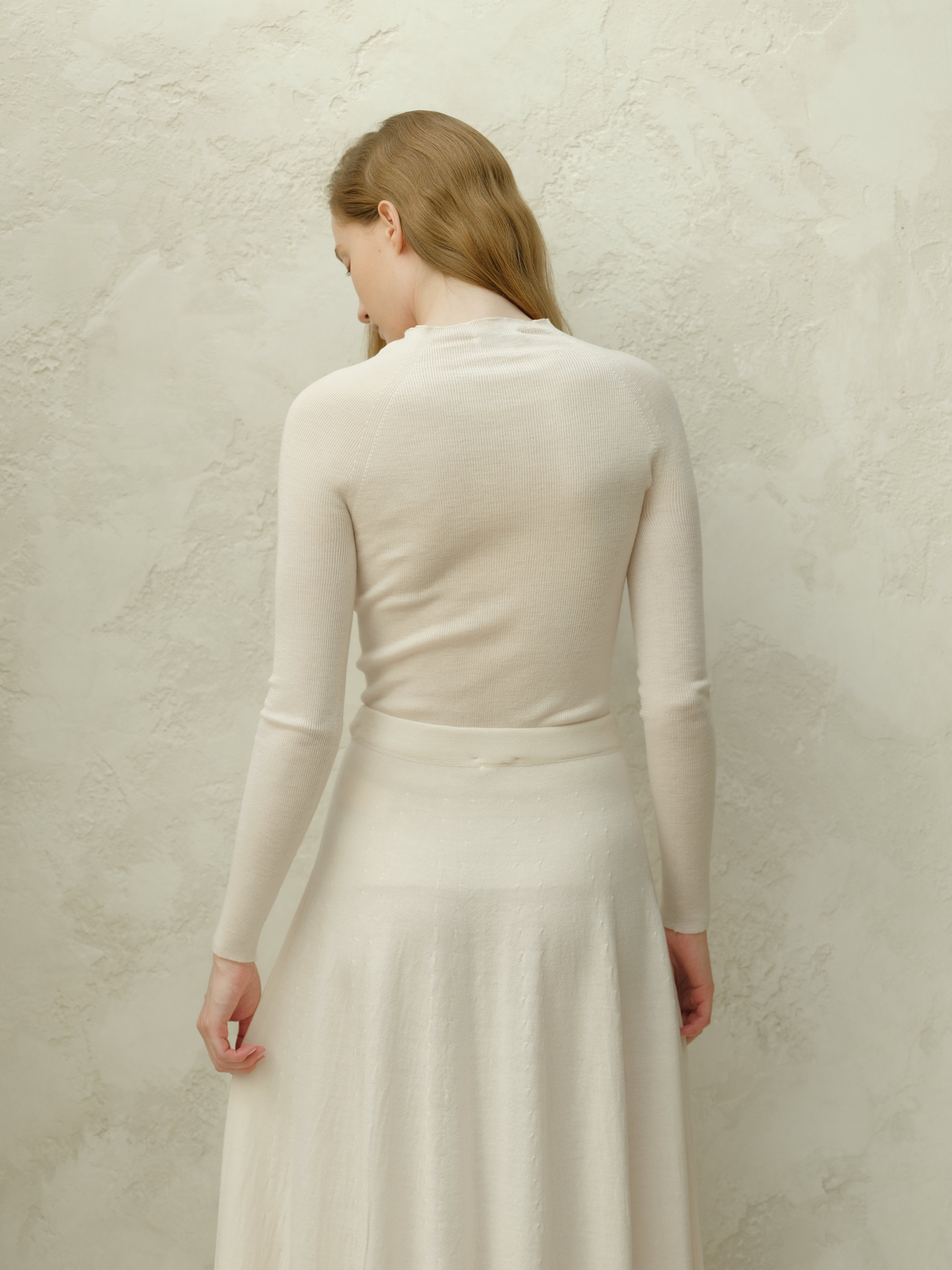 Extra Fine Merino Wool Ribbed 3D-Knit Crewneck Sweater