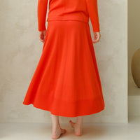 Extra Fine Merino Wool A-Line Skirt (3D-Knit)-5