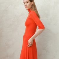 Extra Fine Merino Wool 3/4 Sleeve Ribbed Turtleneck  (3D-Knit)-4