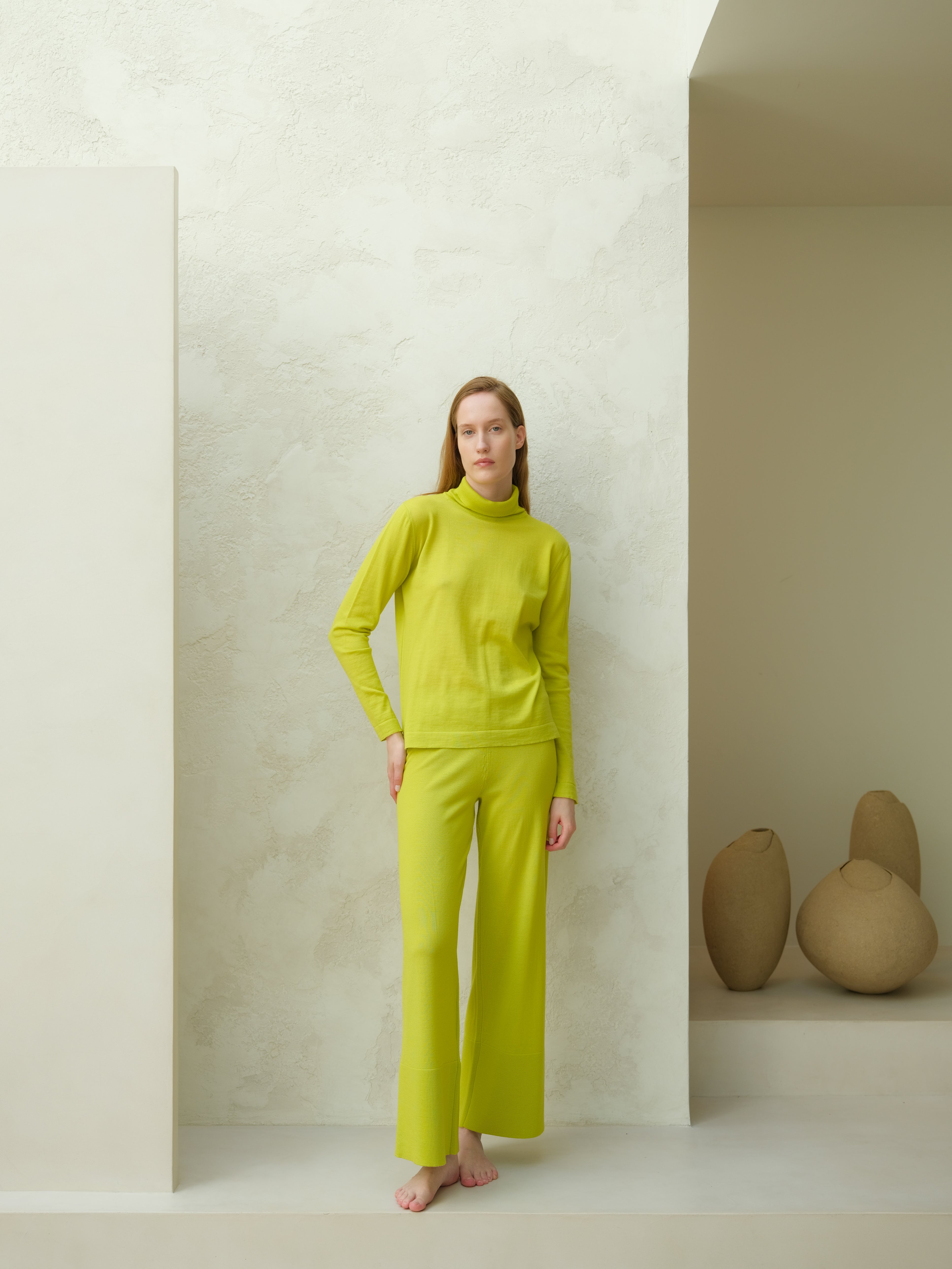 Extra Fine Merino Wool Turtleneck with Straight Sleeve