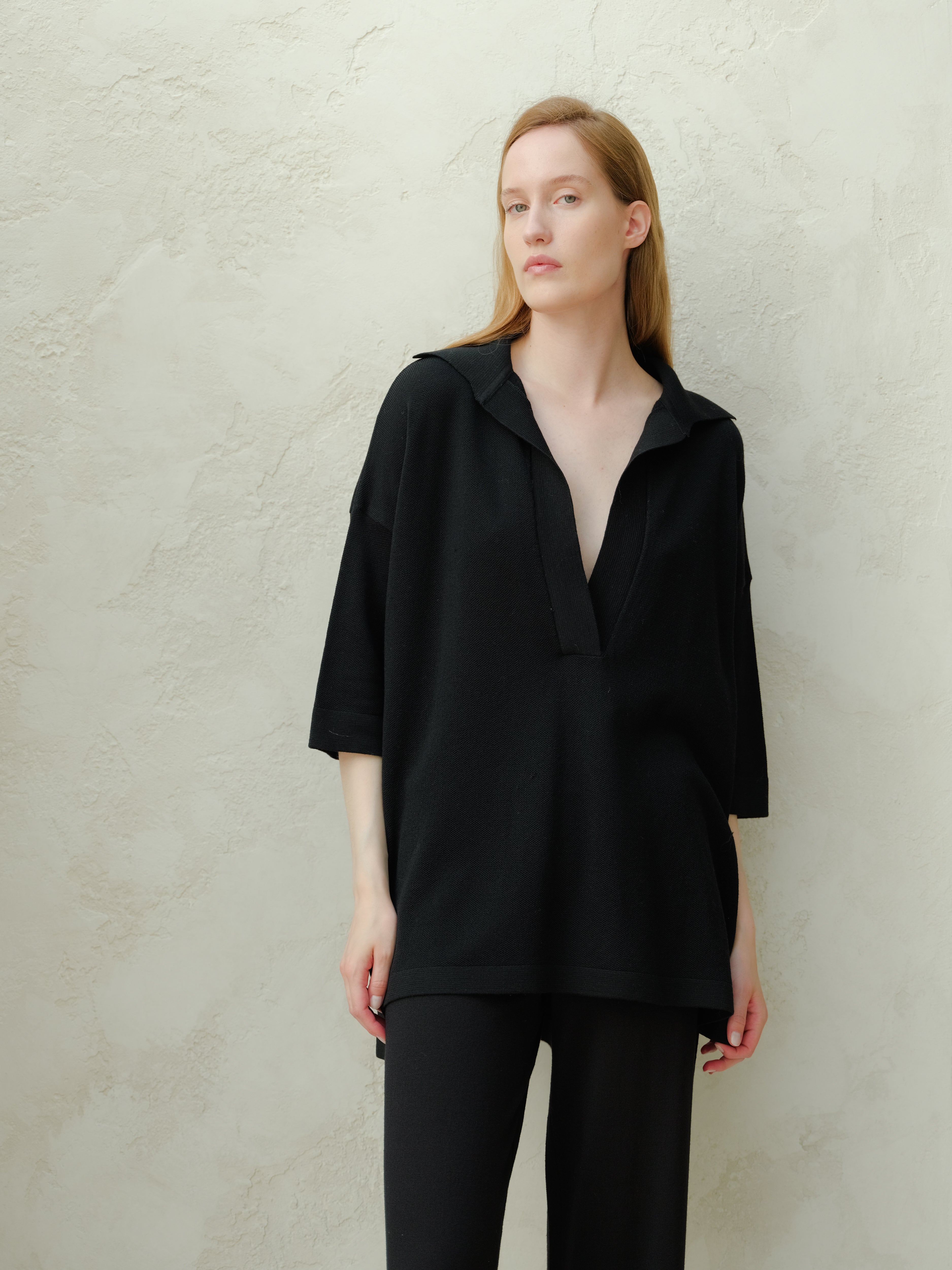 Extra Fine Merino Wool Maxi Polo