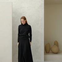 Extra Fine Merino Wool A-Line Skirt (3D-Knit)-6