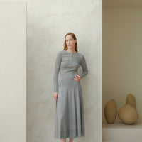 Extra Fine Merino Wool A-Line Skirt (3D-Knit)-7