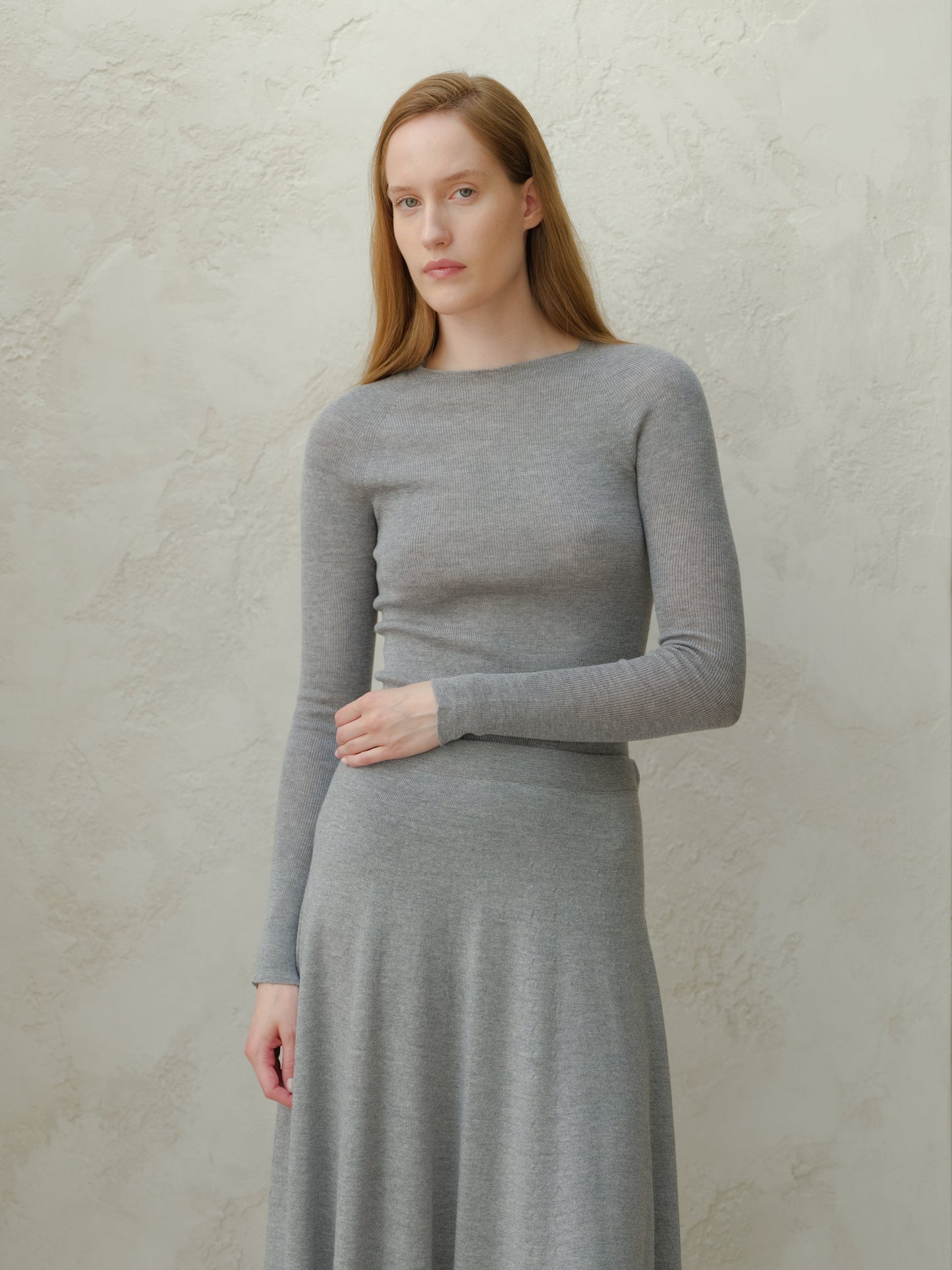 Extra Fine Merino Wool Ribbed 3D-Knit Crewneck Sweater