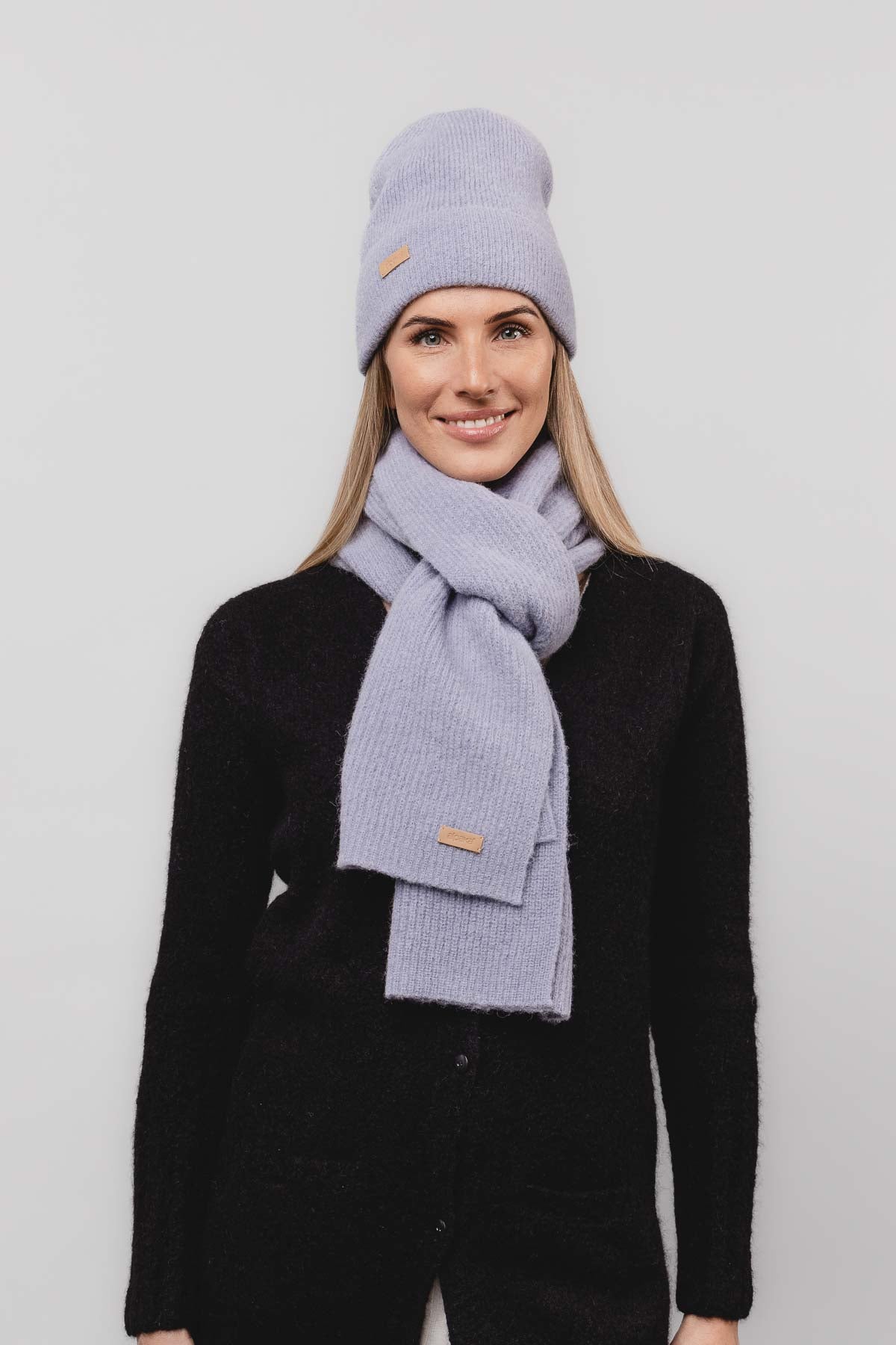 Natural Baby Alpaca and Merino Wool Light Fisherman's Rib Scarf