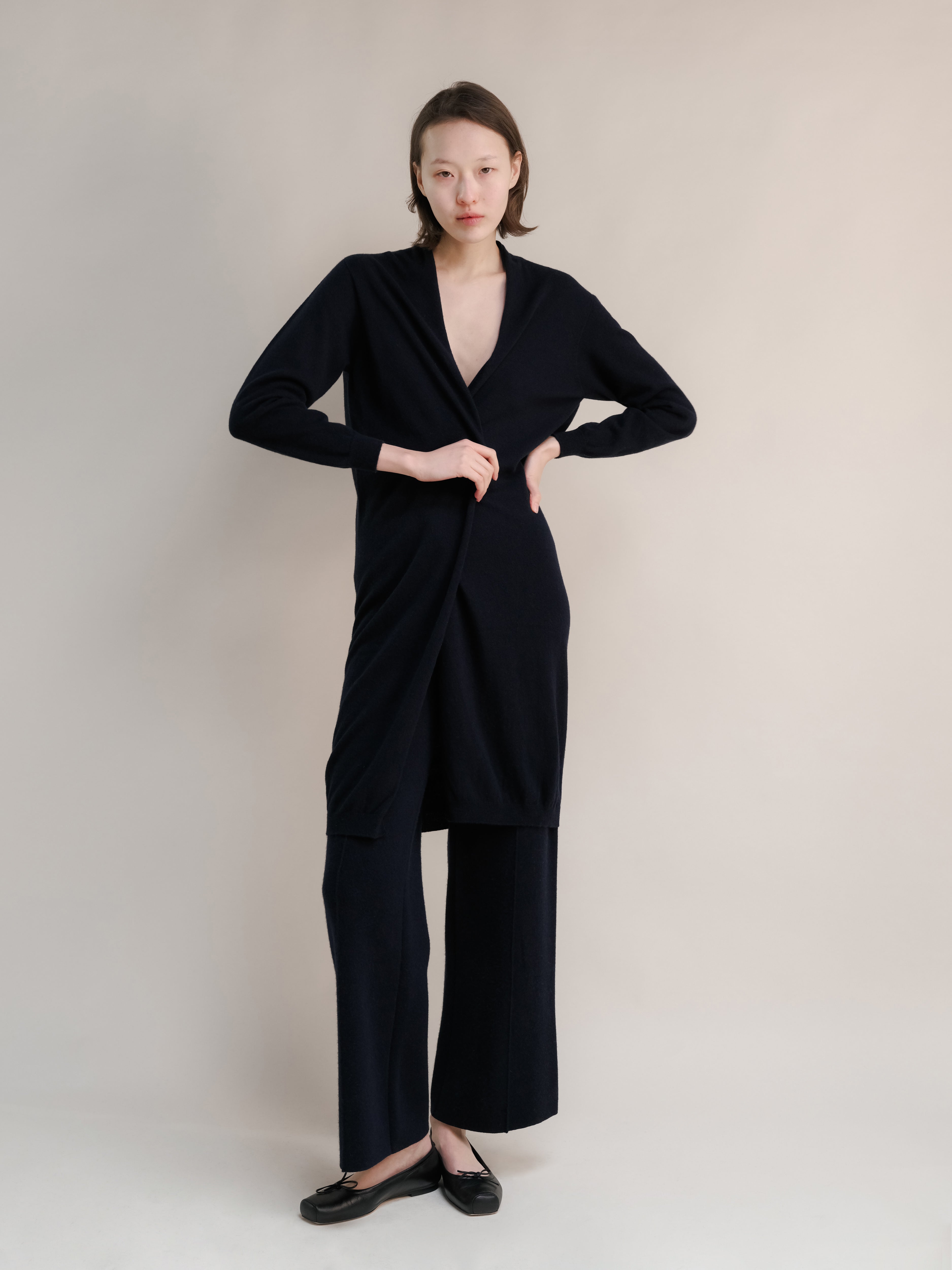 Cashmere Mix Superfine Long Cardigan (3D-Knit)