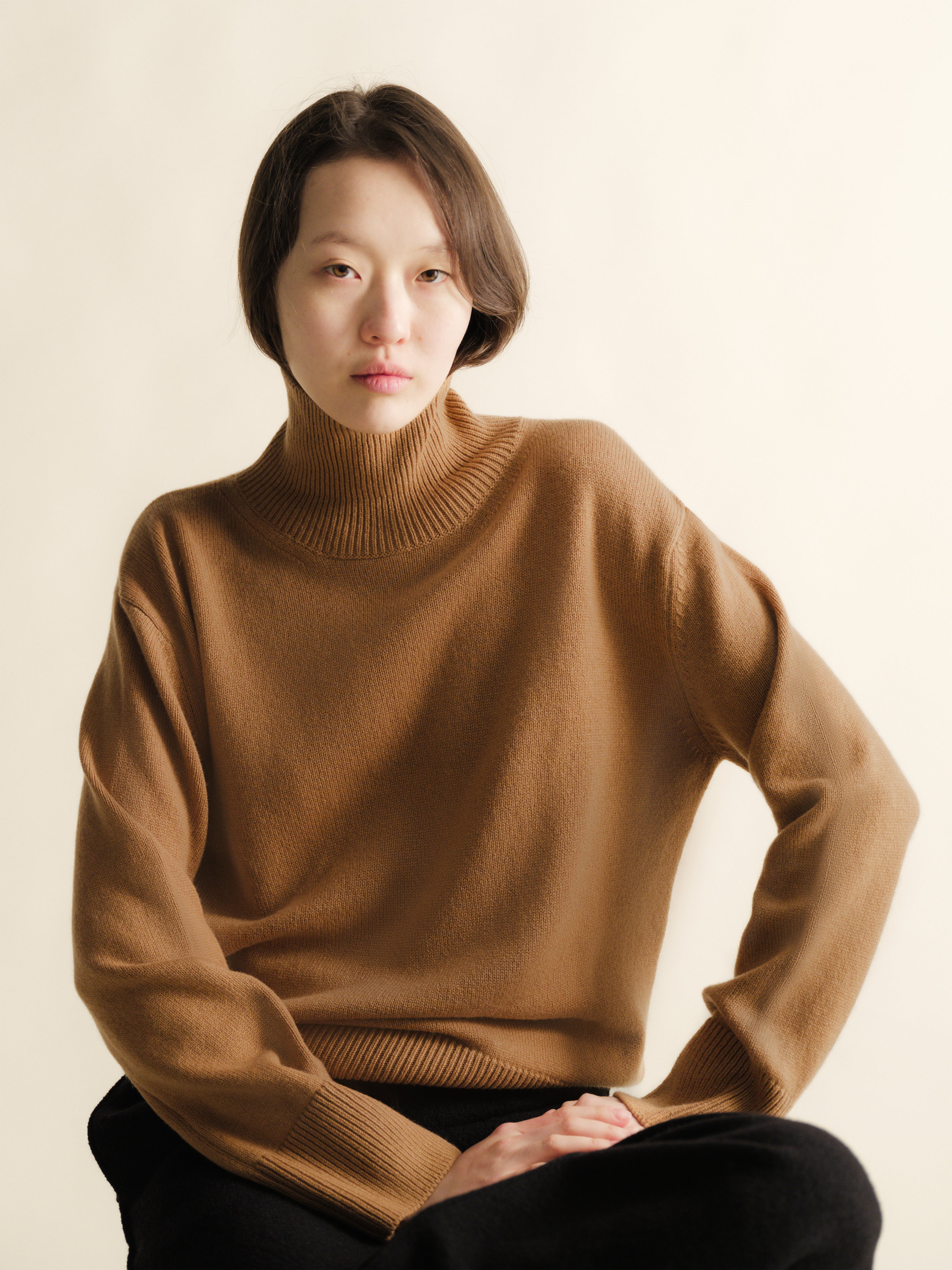 Pure Cashmere Maxi High Neck Sweater