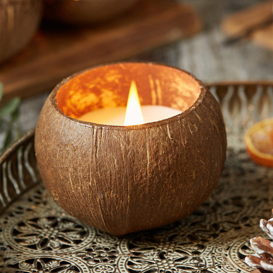 Coconut Shell Candle - Citrus Lime Scent-0