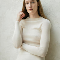 Extra Fine Merino Wool Ribbed 3D-Knit Crewneck Sweater