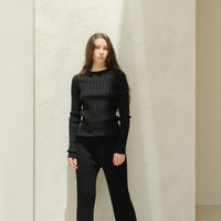Extra Fine Merino Wool Ribbed Crew Neck (3D-Knit)