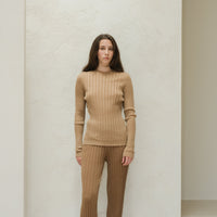 Extra Fine Merino Wool Ribbed Crew Neck (3D-Knit)