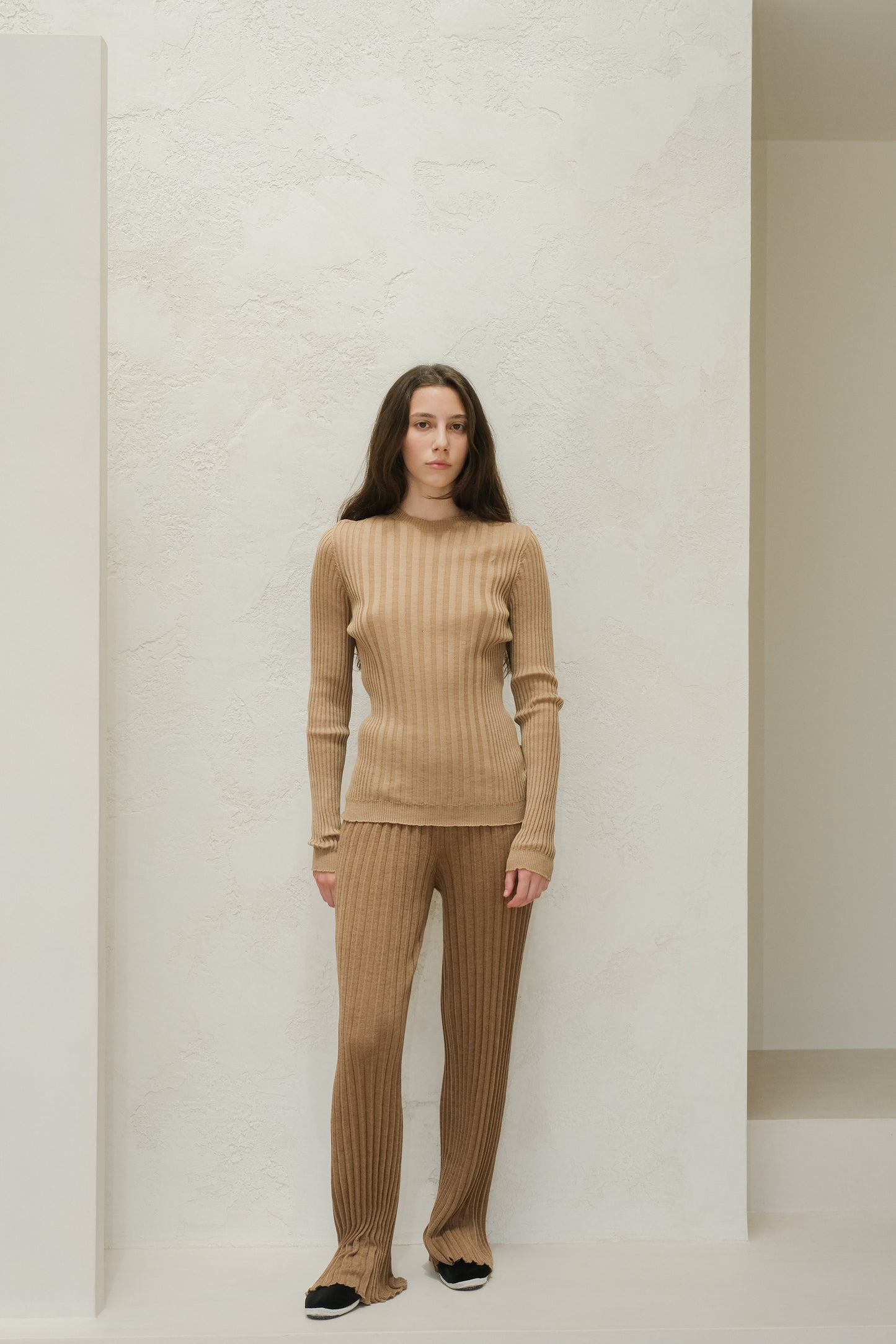 Extra Fine Merino Wool Ribbed Crew Neck (3D-Knit)