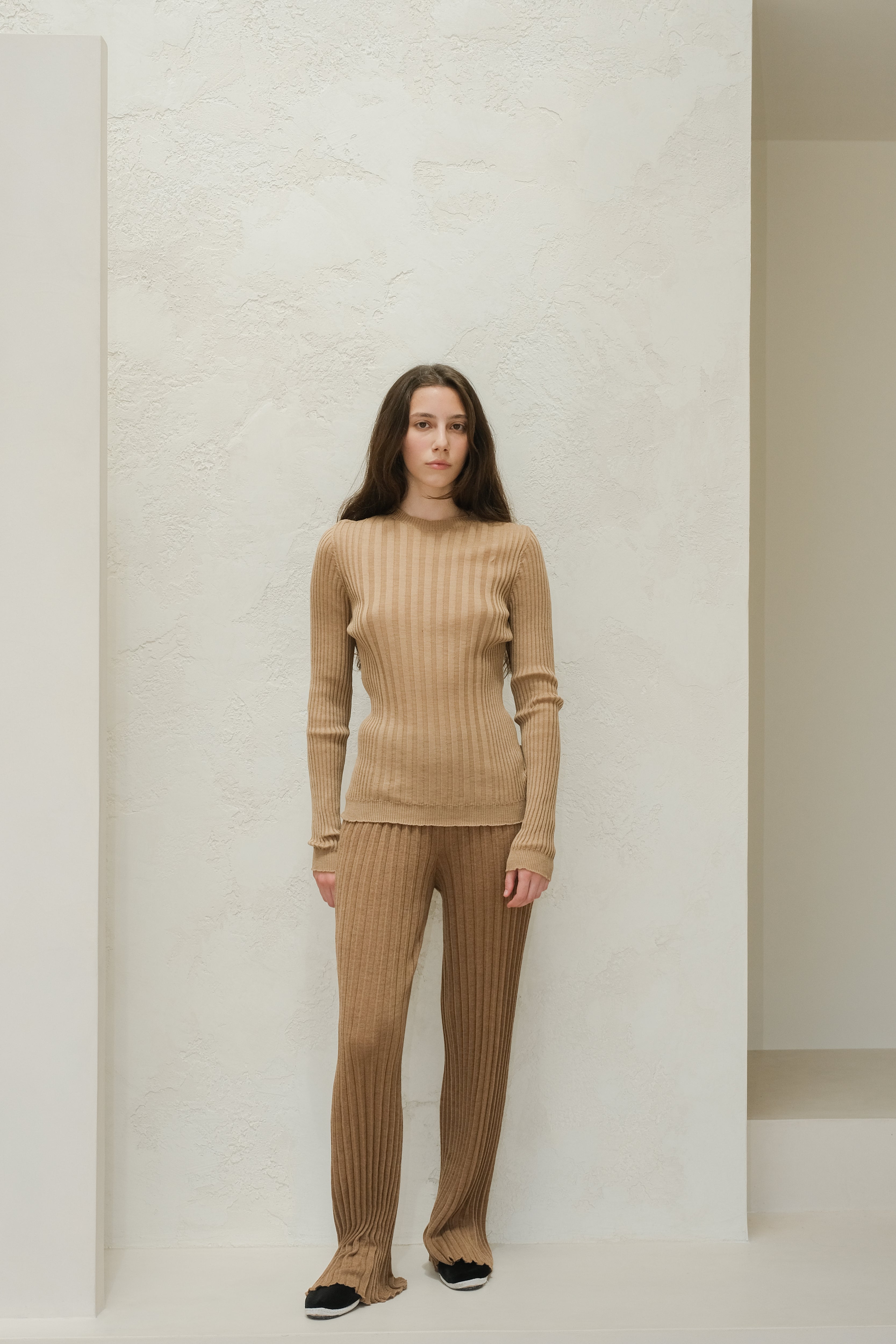 Extra Fine Merino Wool Ribbed Crew Neck (3D-Knit)