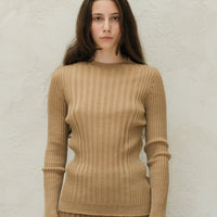 Extra Fine Merino Wool Ribbed Crew Neck (3D-Knit)