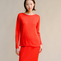 Extra Fine Merino Wool Boatneck Sweater (3D-Knit)