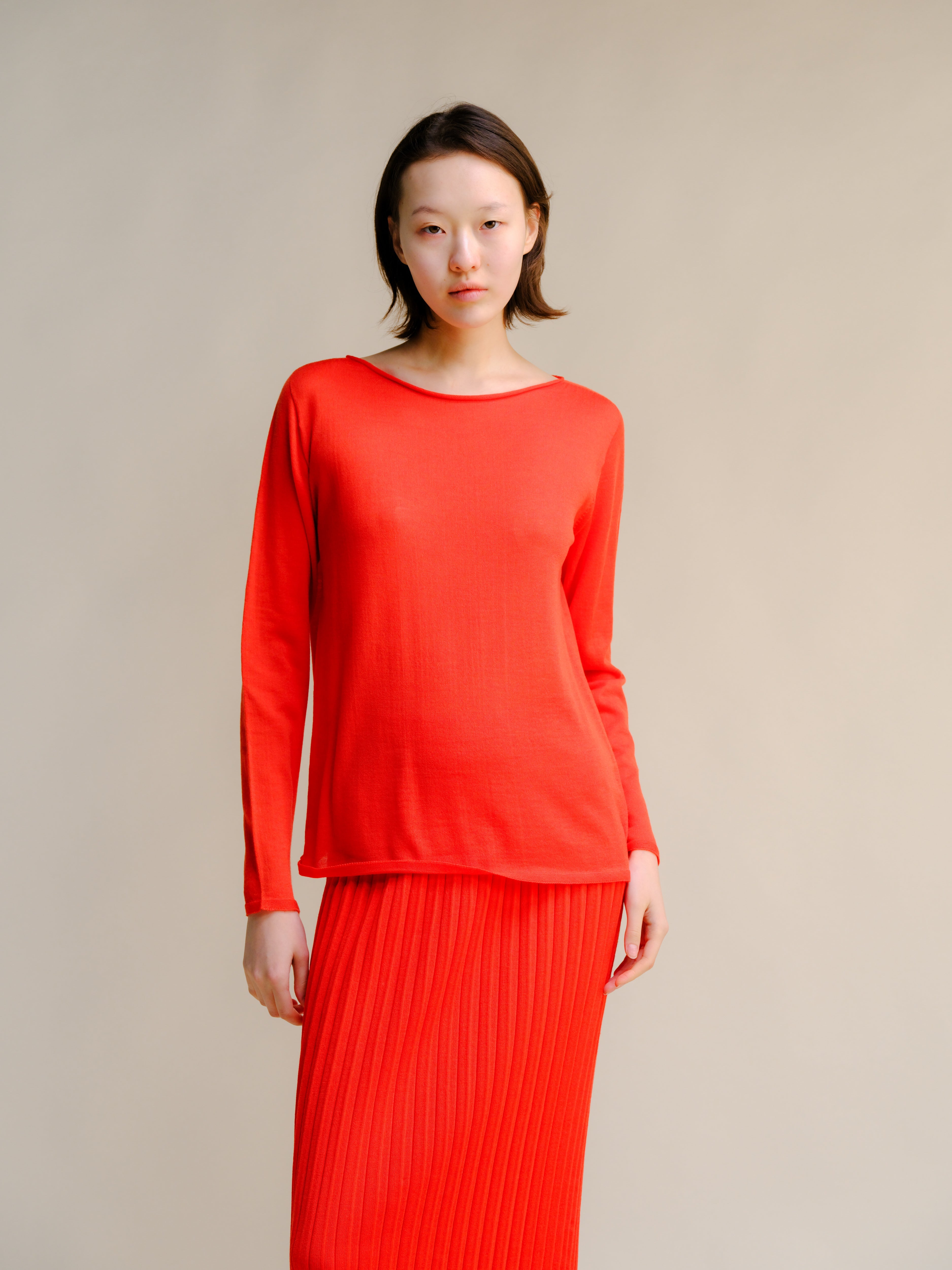 Extra Fine Merino Wool Boatneck Sweater (3D-Knit)