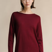 Extra Fine Merino Wool Boatneck Sweater (3D-Knit)