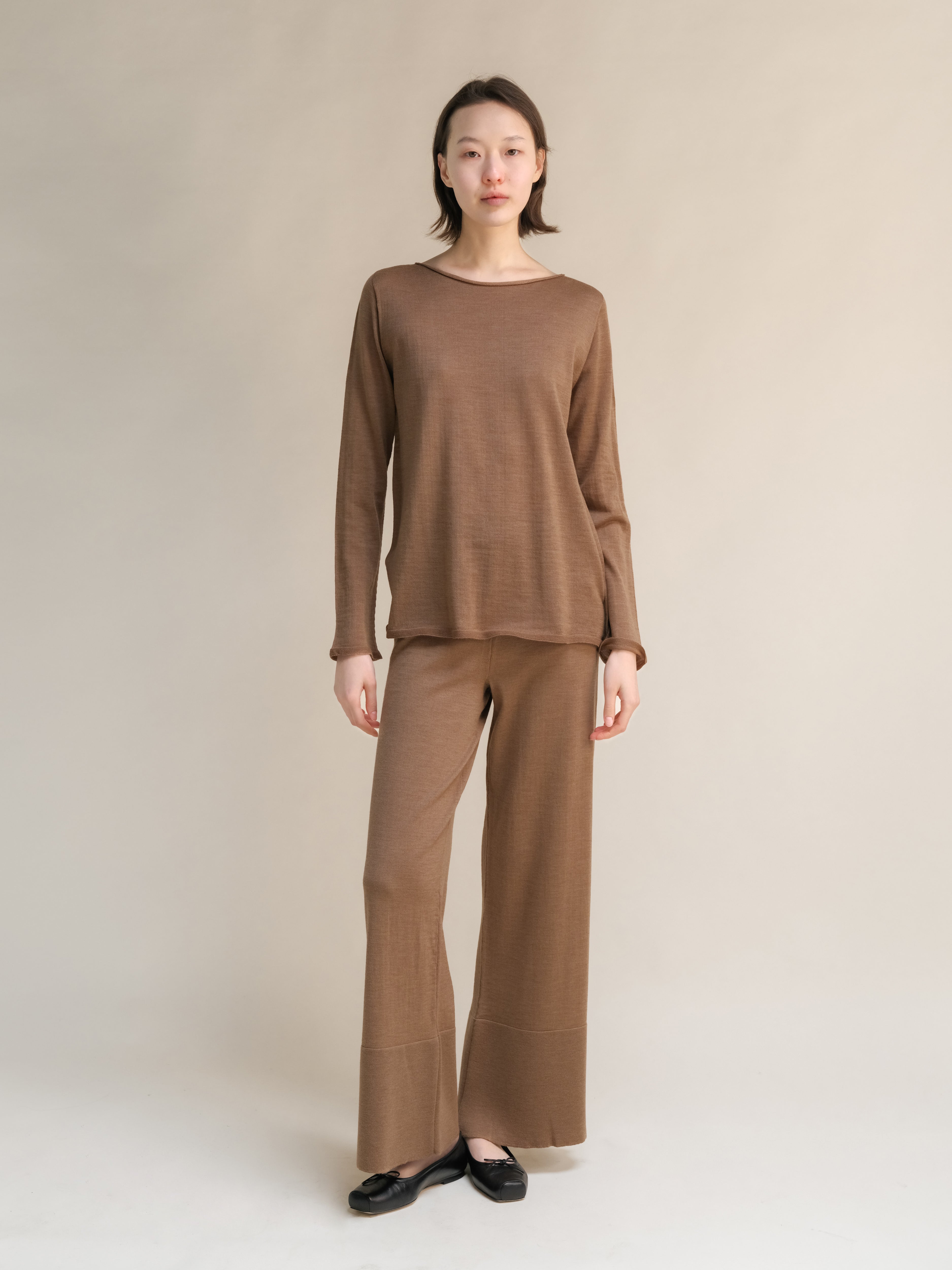 Extra Fine Merino Wide-Leg Trousers