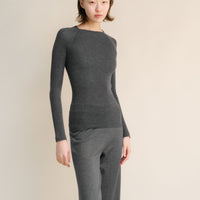 Extra Fine Merino Wool Ribbed 3D-Knit Crewneck Sweater