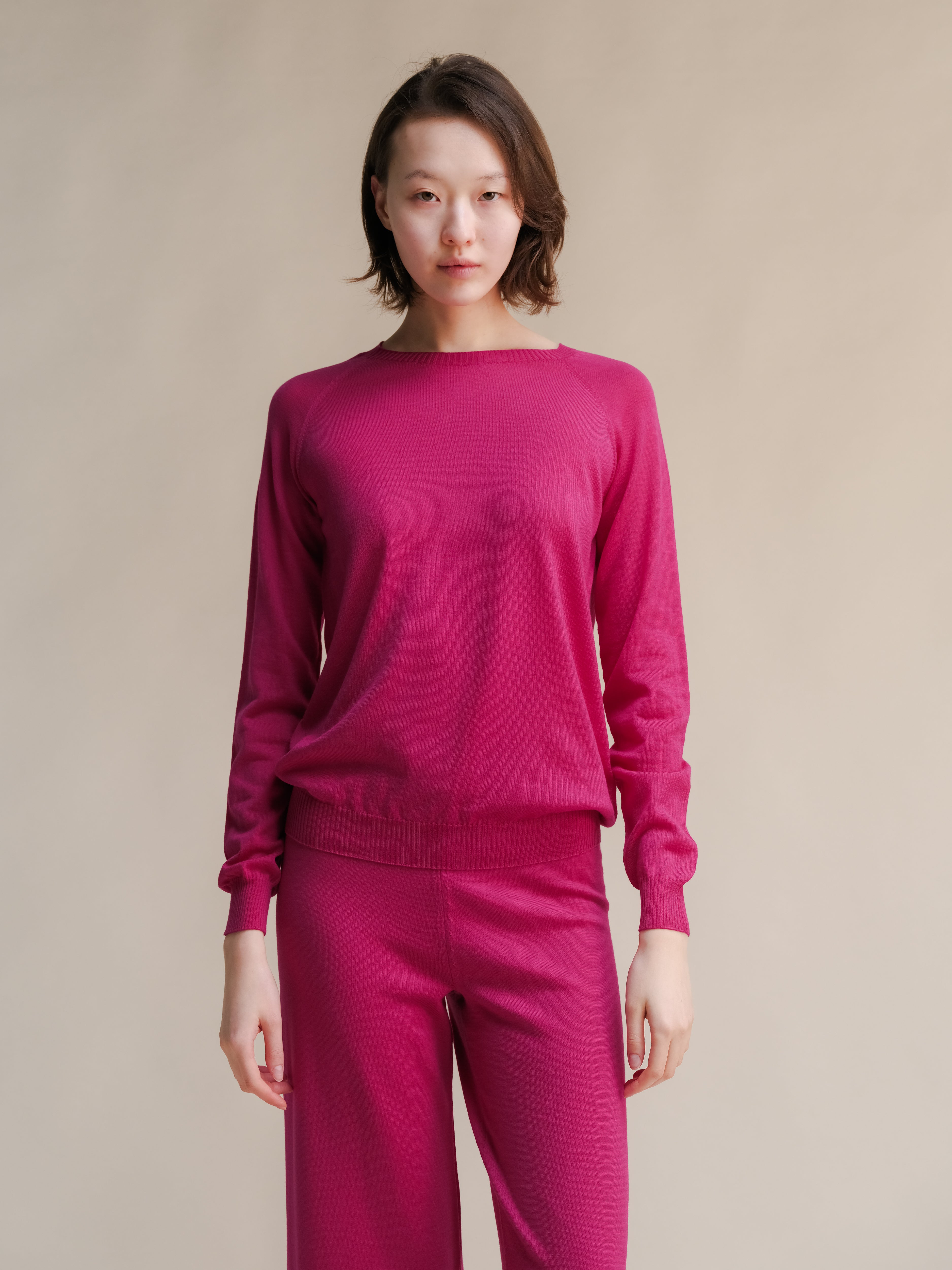 Extra Fine Merino Wool 3D-Knit Crewneck Sweater