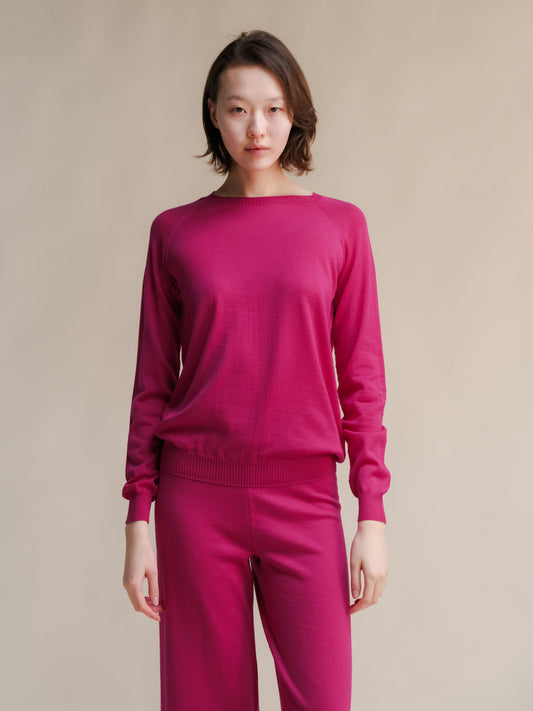 Extra Fine Merino Wool 3D-Knit Crewneck Sweater
