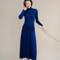 Extra Fine Merino Wool A-Line Skirt (3D-Knit)-11