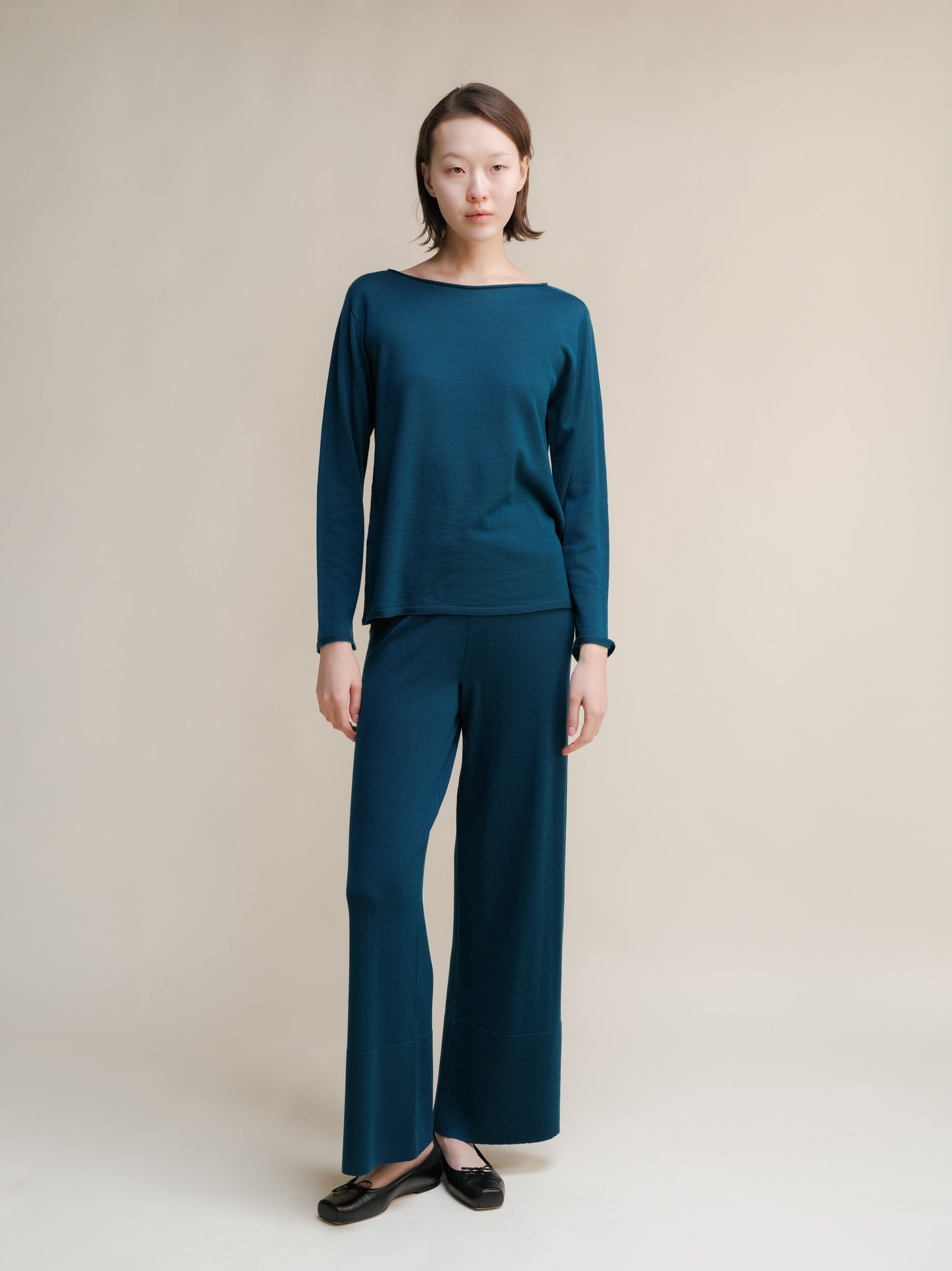 Extra Fine Merino Wool Boatneck Sweater (3D-Knit)