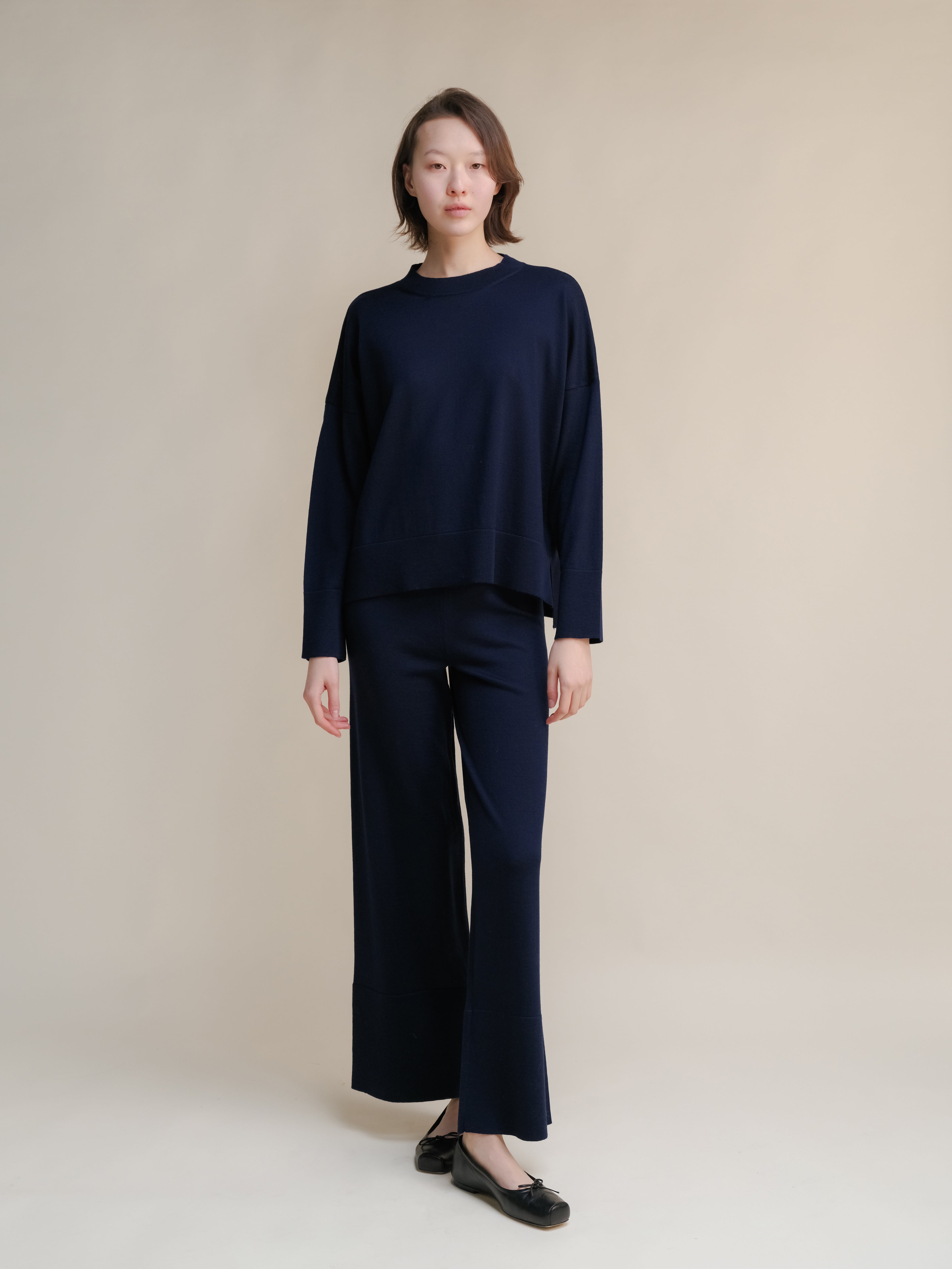 Extra Fine Merino Wide-Leg Trousers