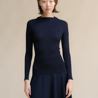 Extra Fine Merino Wool Ribbed 3D-Knit Crewneck Sweater