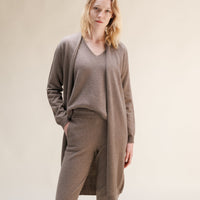Cashmere Mix Superfine Long Cardigan (3D-Knit)