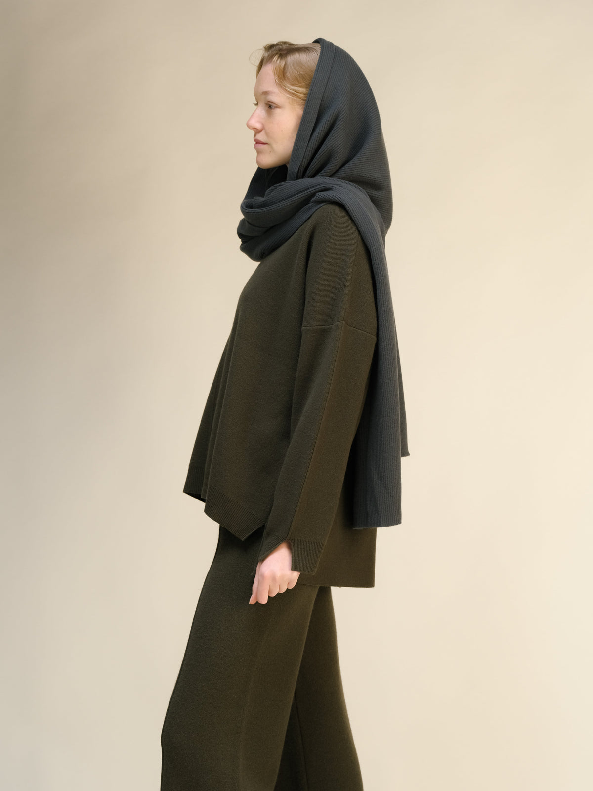 Pure Cashmere Maxi Ribbed Scarf