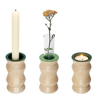 Vira 3 in 1 - Green Finish - Candle Holder / Tea Light Holder / Vase-0