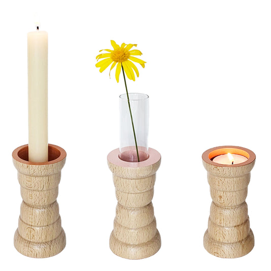 Vira 3 in 1 - Orange Finish - Candle Holder / Tea Light Holder / Vase 1