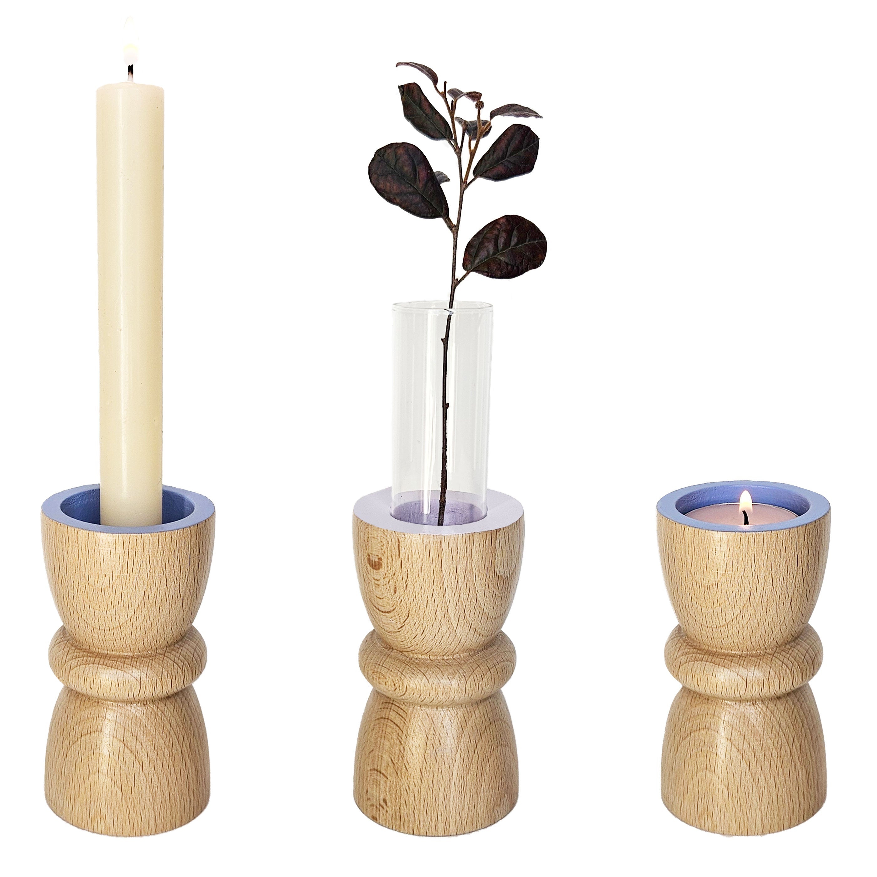 Vira 3 in 1 - Lavender Finish - Candle Holder / Tea Light Holder / Vase-0