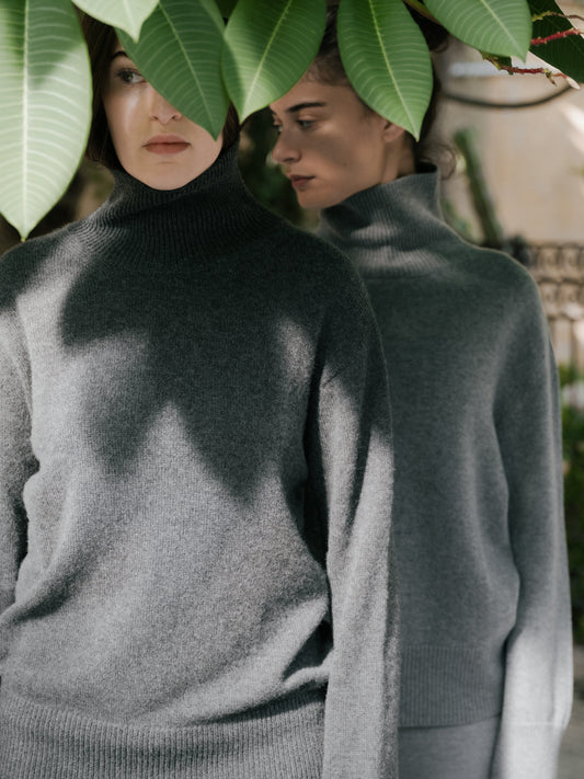 Pure Cashmere Maxi High Neck Sweater