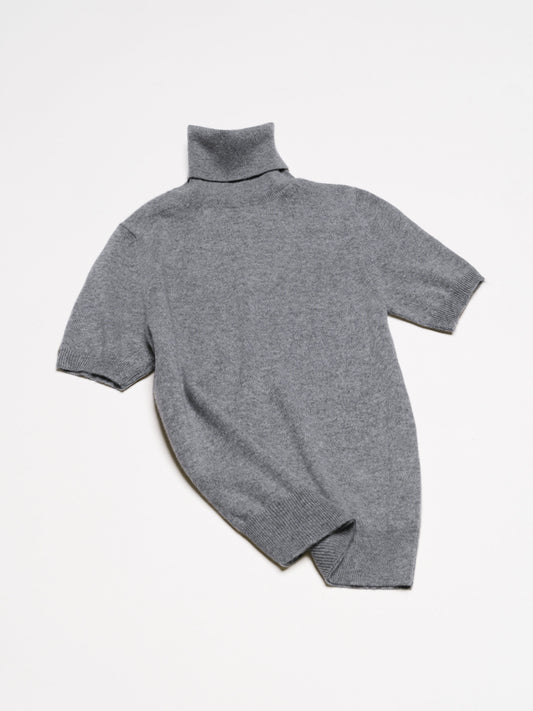 Pure Cashmere Short Sleeve Turtleneck
