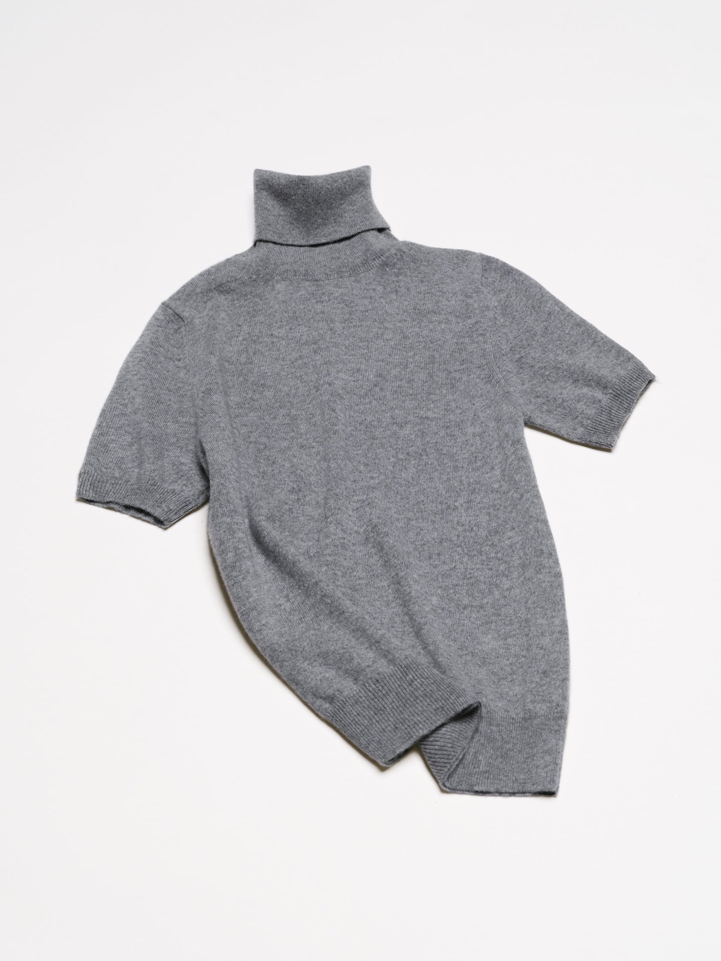 Pure Cashmere Short Sleeve Turtleneck