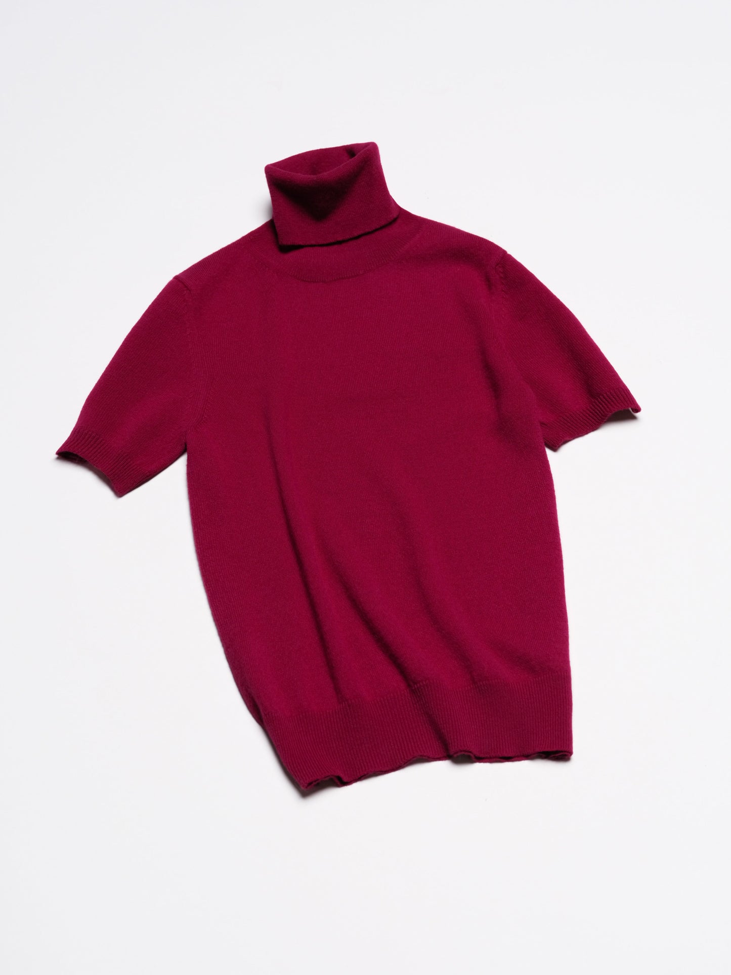 Pure Cashmere Short Sleeve Turtleneck