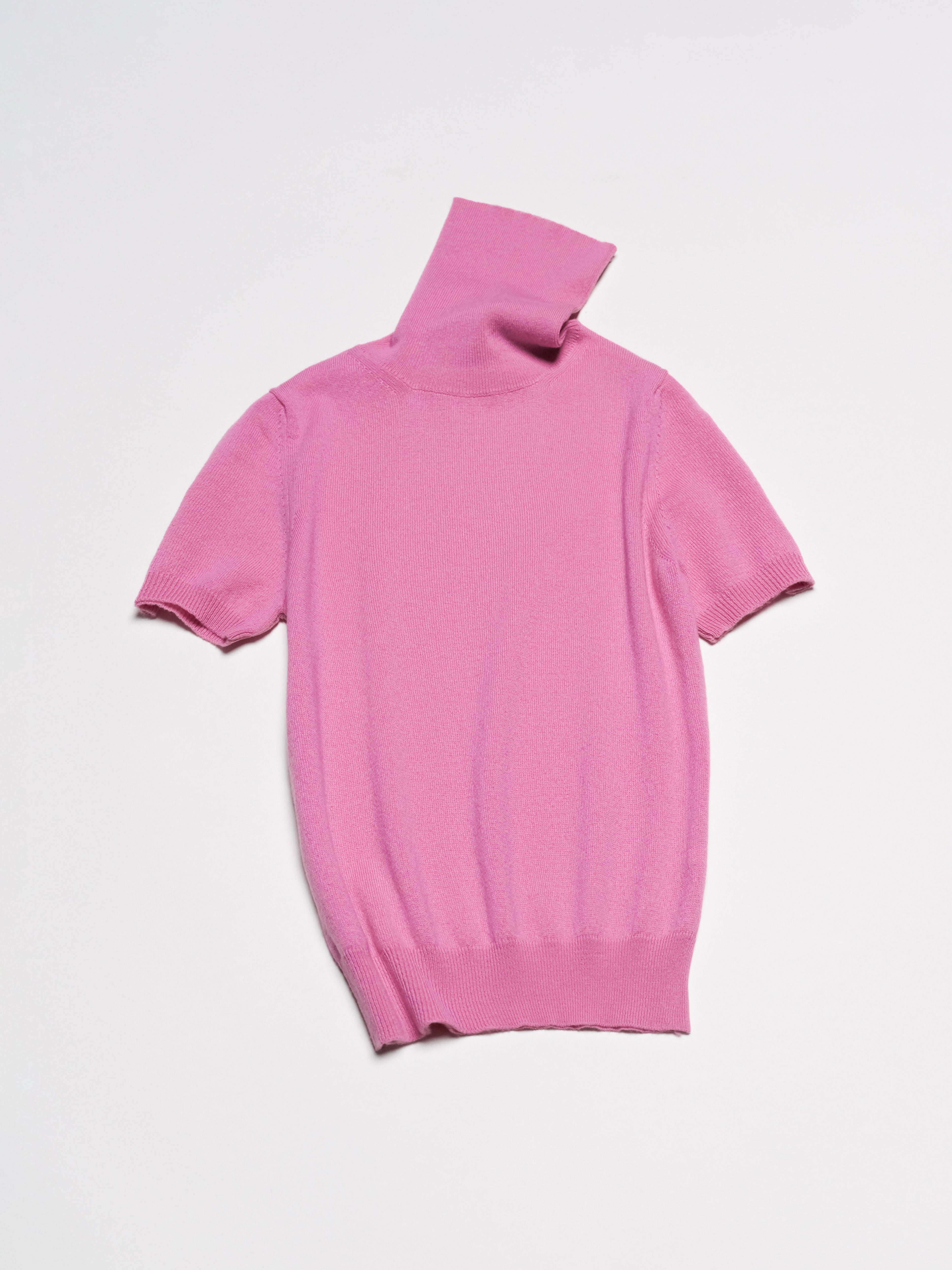 Pure Cashmere Short Sleeve Turtleneck