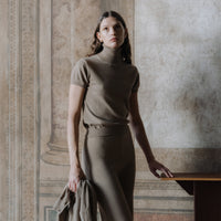 Pure Cashmere Short Sleeve Turtleneck